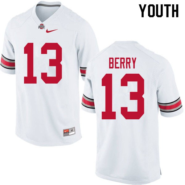 Ohio State Buckeyes #13 Rashod Berry Youth College Jersey White OSU45837